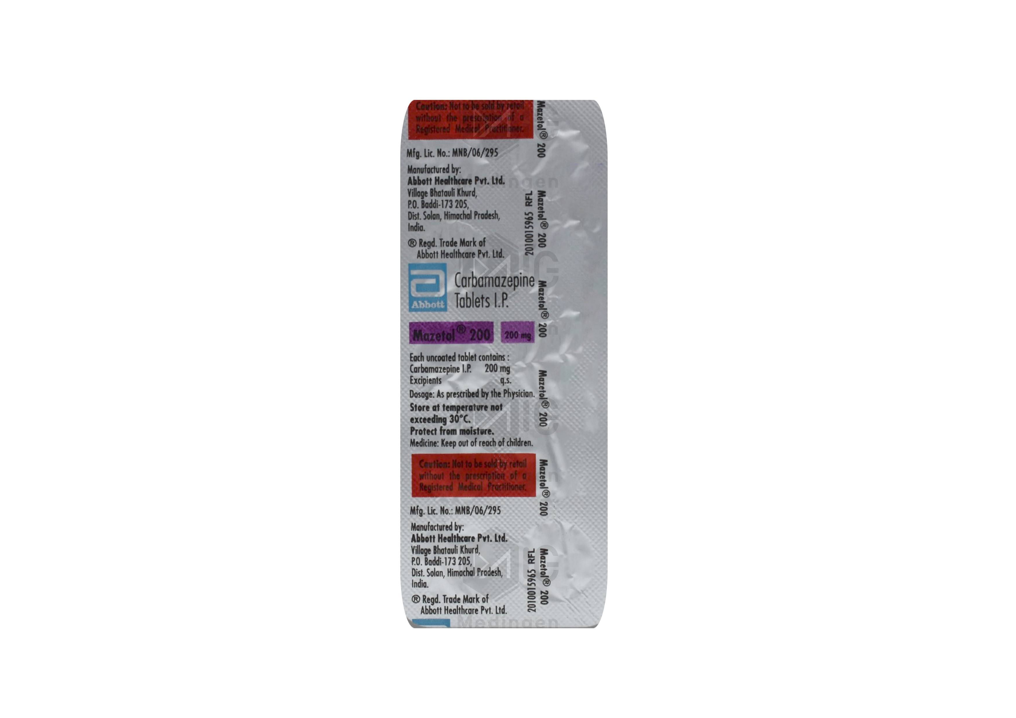 MAZETOL 200MG
